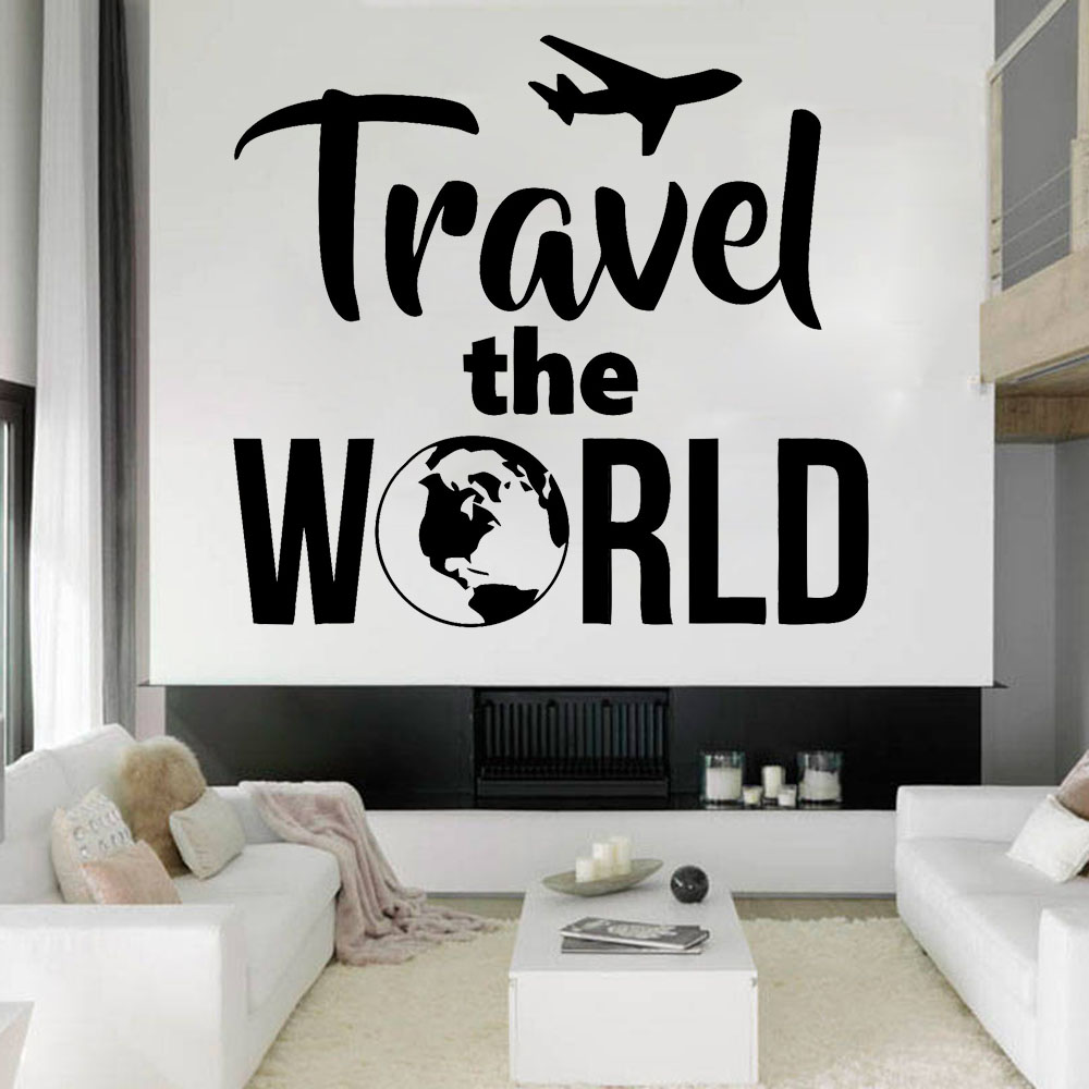 Office Furniture World - 旅行代理店壁ステッカー家の装飾リビングルームオフィス夏休日壁のステッカールームの装飾旅行世界 B600