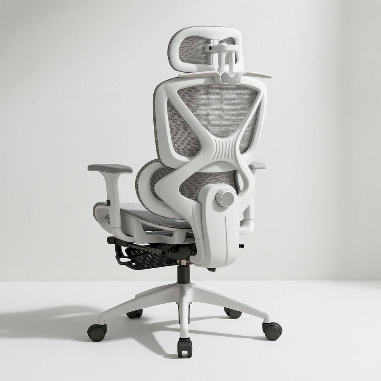 Office Furniture Commercial - リクライニングバックレスト人間工学に基づいたメッシュチェアハイバックローリングデスクチェア効率的なデスクワークのための調整可能なサポート