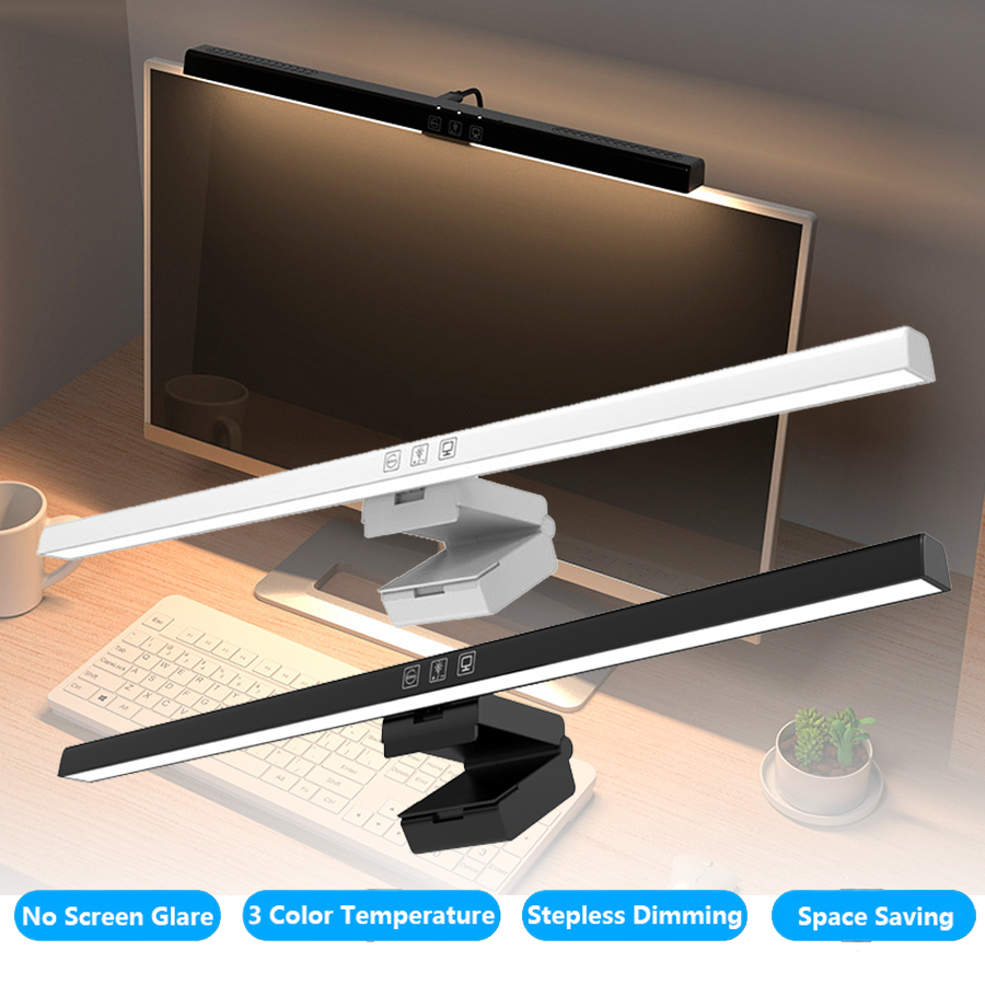 Office Furniture Installation - 50cm LEDモニターライトバー スクリーンハンギングランプ 無段階調光 USBデスクライト PCコンピューター学習