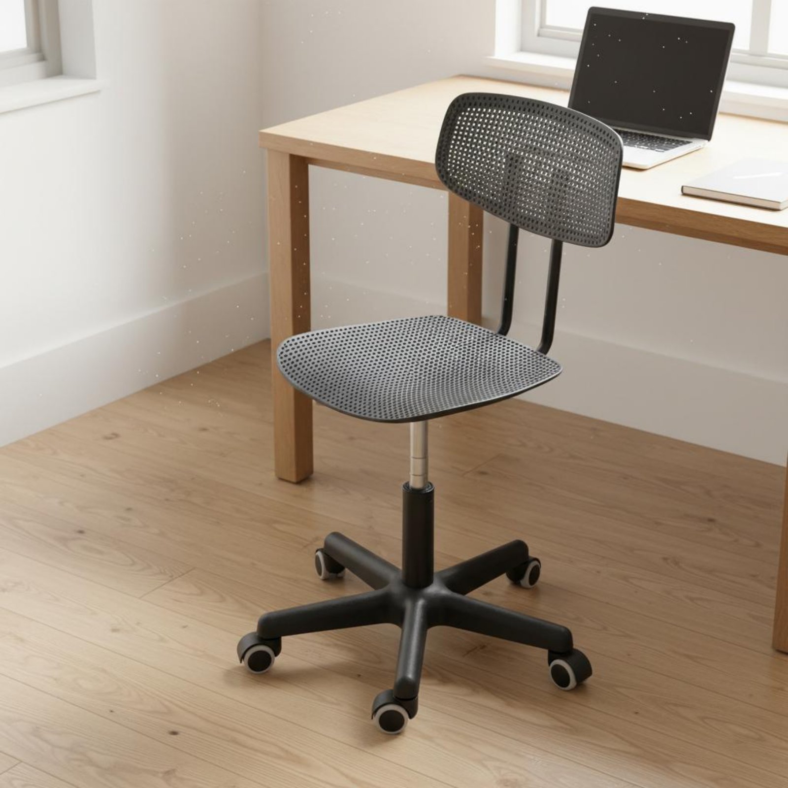 Office Furniture Commercial - 調節可能なローリングデスクチェア、通気性のあるデザイン、回転式チェア、省スペース、防水、ティーン向け