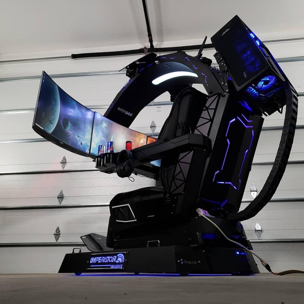 Office Furniture Commercial - CES ホットインペラートワークス IW R1 コンピューターコックピット 本革製チェア