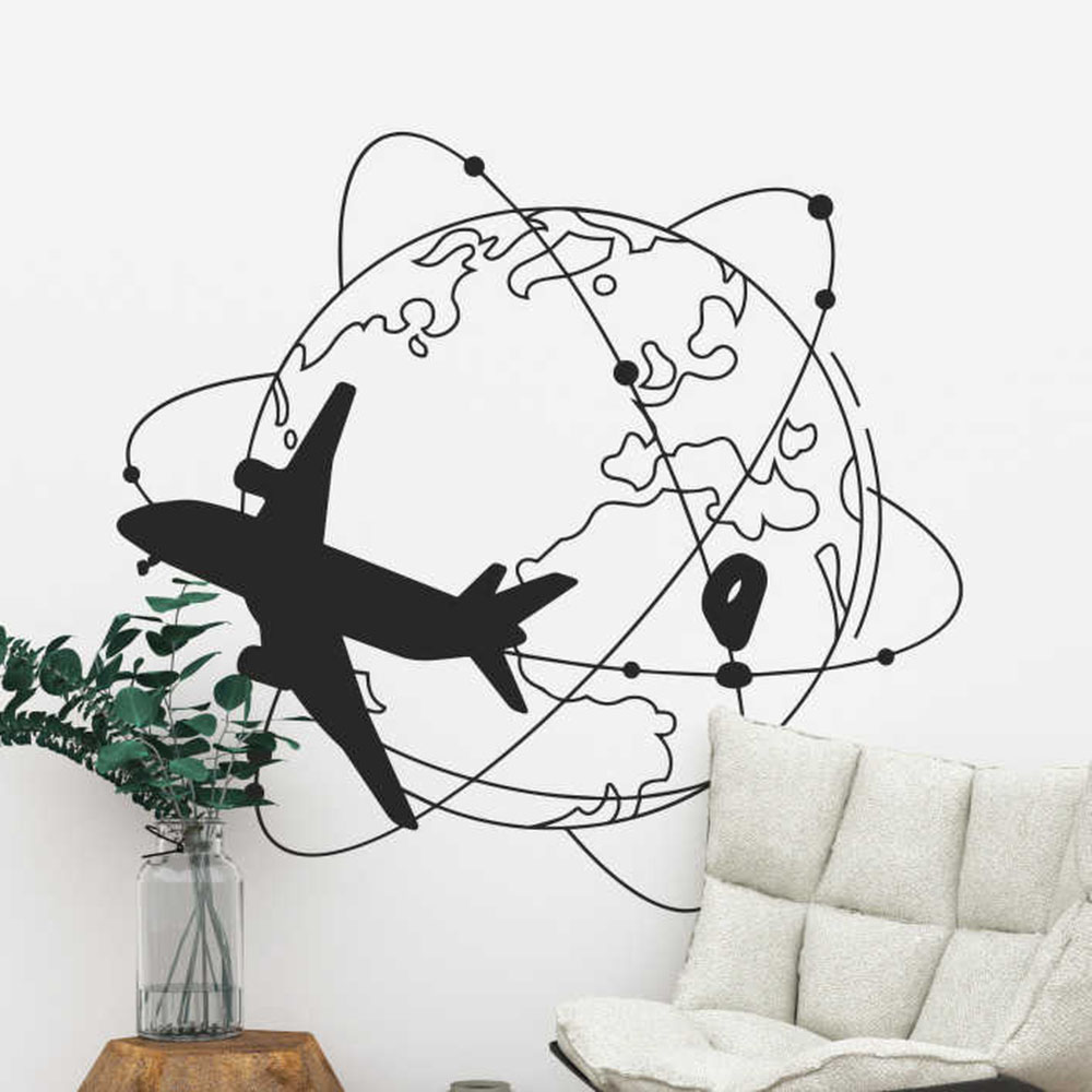 Office Furniture World - 家の装飾用の世界地図付きの大きなウォールステッカー