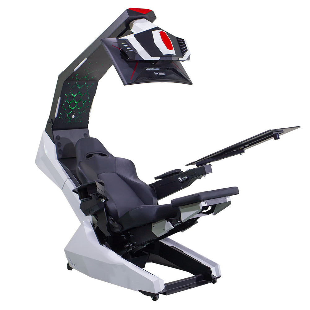 Office Furniture Commercial - 快適な高級リクライニングワークステーションチェア、マッサージスピーカー付きコンピューターコックピット、スターシーリングRGBハイバック、インペラートワークス