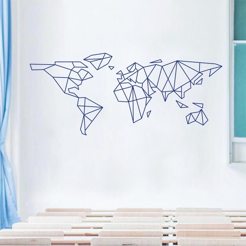 幾何学的な世界地図ウォールステッカー寝室の装飾ステッカーホー - Office Furniture World のレビューと価格