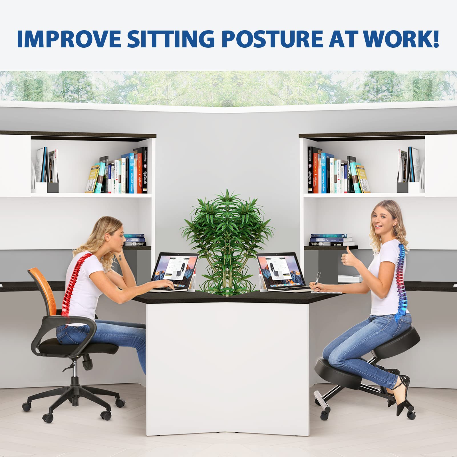 オフィス用のエルゴノミクスニーリングチェア、家庭およびオフィ - Office Furniture Commercial のレビューと価格