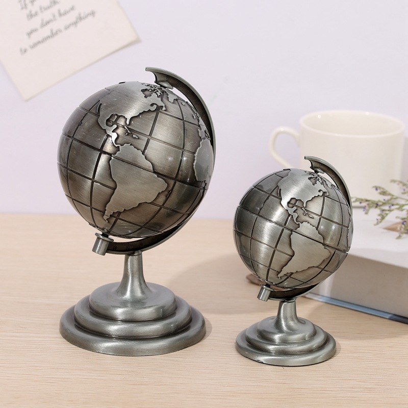 ヴィンテージ合金製地球儀フィギュア レトロな世界地図 デスク - Office Furniture World のレビューと価格