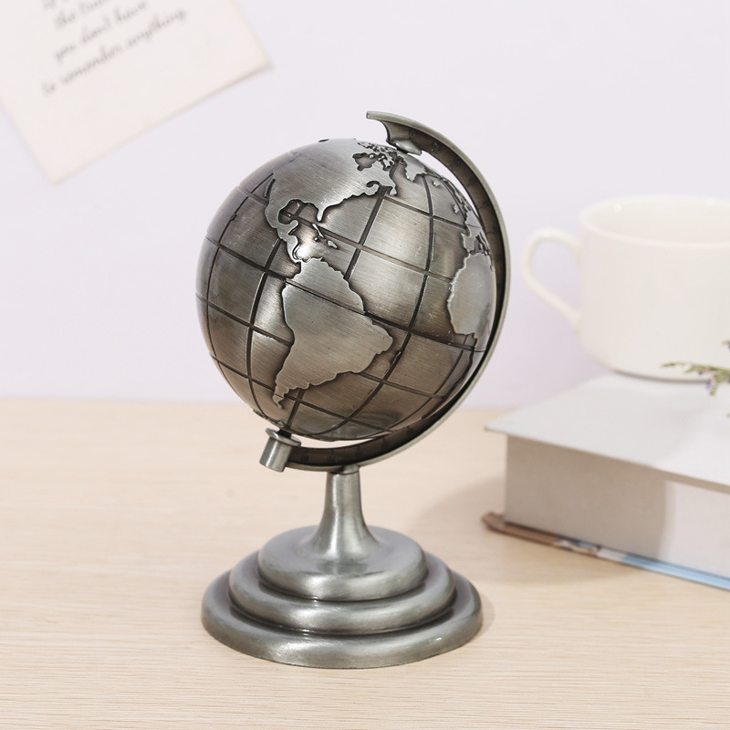 ヴィンテージ合金製地球儀フィギュア レトロな世界地図 デスク - Office Furniture World のレビューと価格