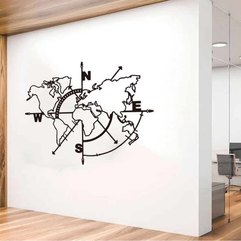 ウォールステッカー大世界地図コンパス車のウォールステッカー教 - Office Furniture World のレビューと価格