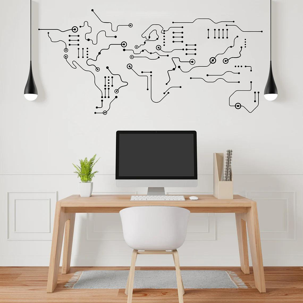 回路基板世界地図壁のステッカー技術コンピュータそれソフトウェ - Office Furniture World のレビューと価格