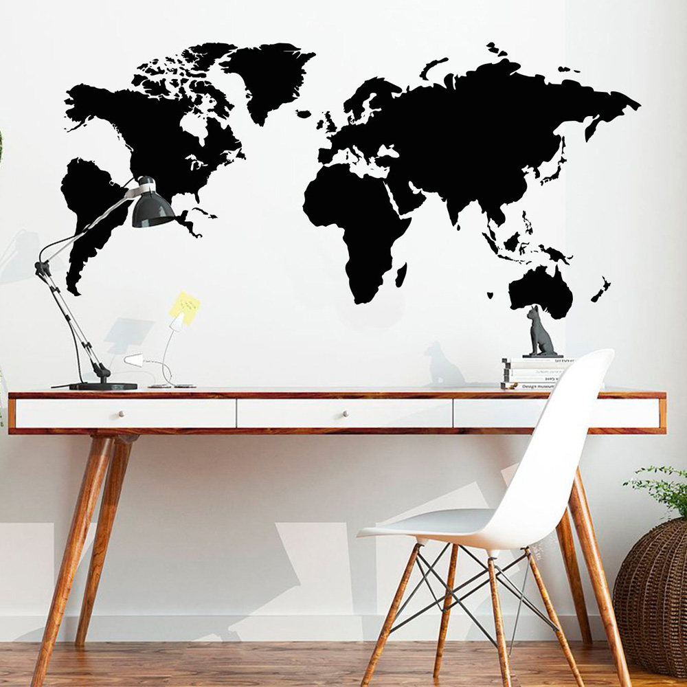 世界地図付きビニールウォールステッカー,取り外し可能なpvc - Office Furniture World のレビューと価格