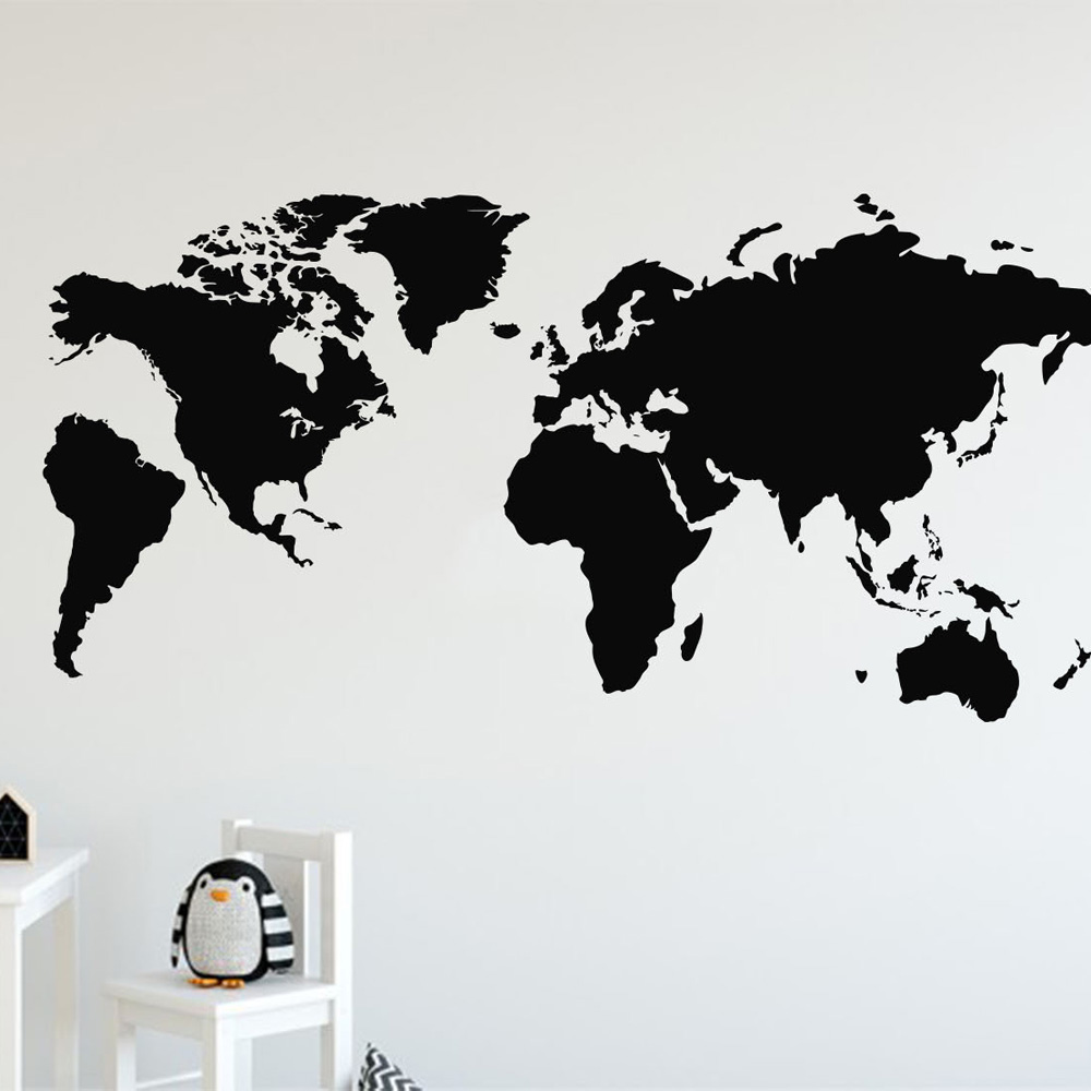 世界地図付きビニールウォールステッカー,取り外し可能なpvc - Office Furniture World のレビューと価格