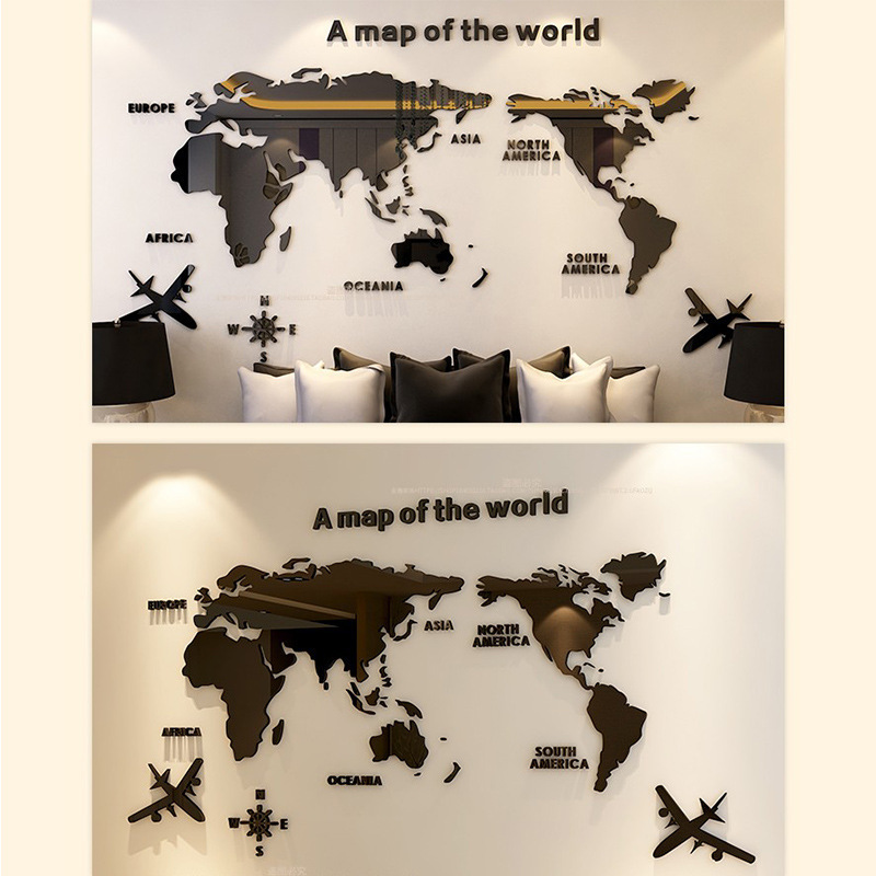 北欧の3Dアクリル世界地図,壁の装飾,オフィス,書斎,リビン - Office Furniture World のレビューと価格