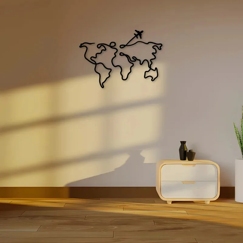 1PC アールデコメタルウォールスカルプチャー世界を飛ぶ飛行 - Office Furniture World のレビューと価格